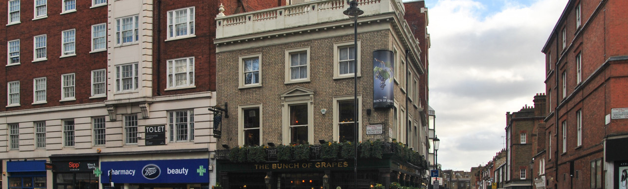 The Bunch of Grapes pub at 207 Brompton Road in London SW3.