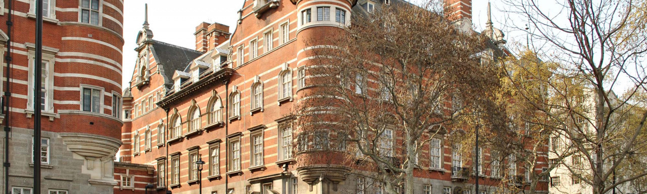Norman Shaw Buildings - South and North. View from Victoria Embankment.  