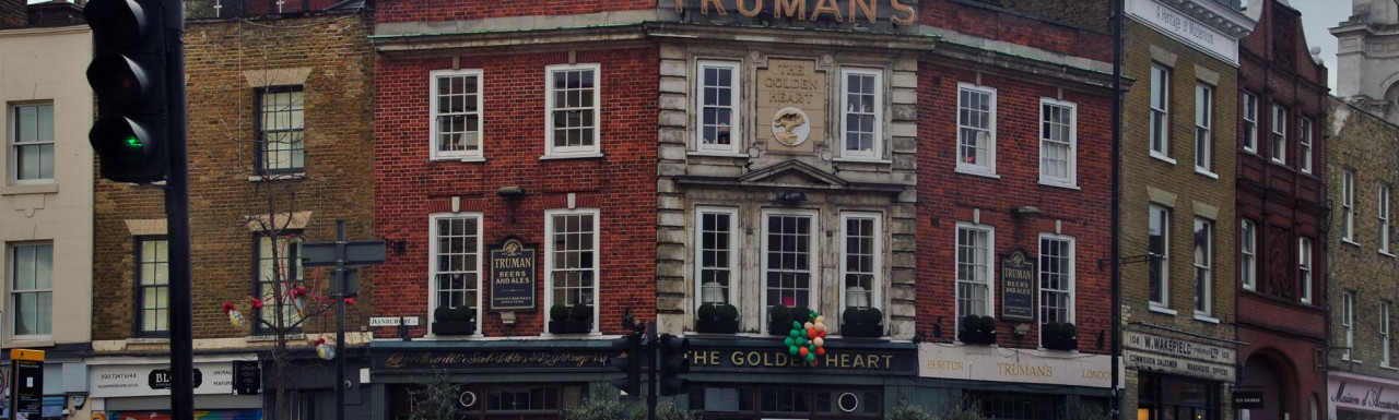 The Golden Heart pub at 110 Commercial Street in London E1.