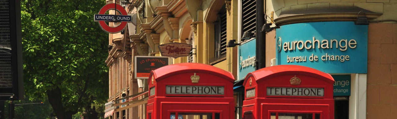 Hilton Hyde Park and red telephone kiosks