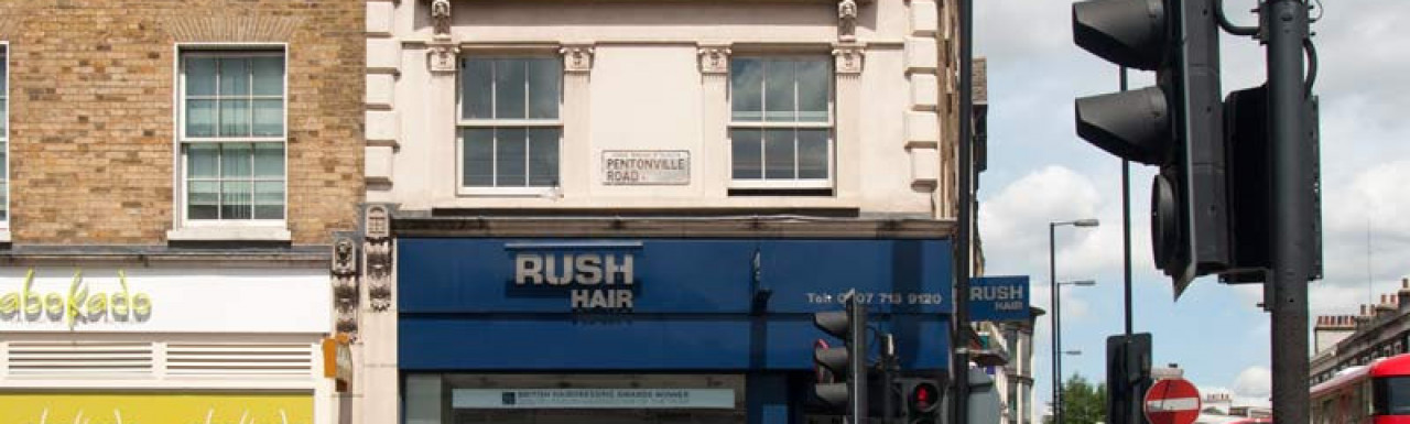 Rush Hair salon at 278 Pentonville Road in June 2014.