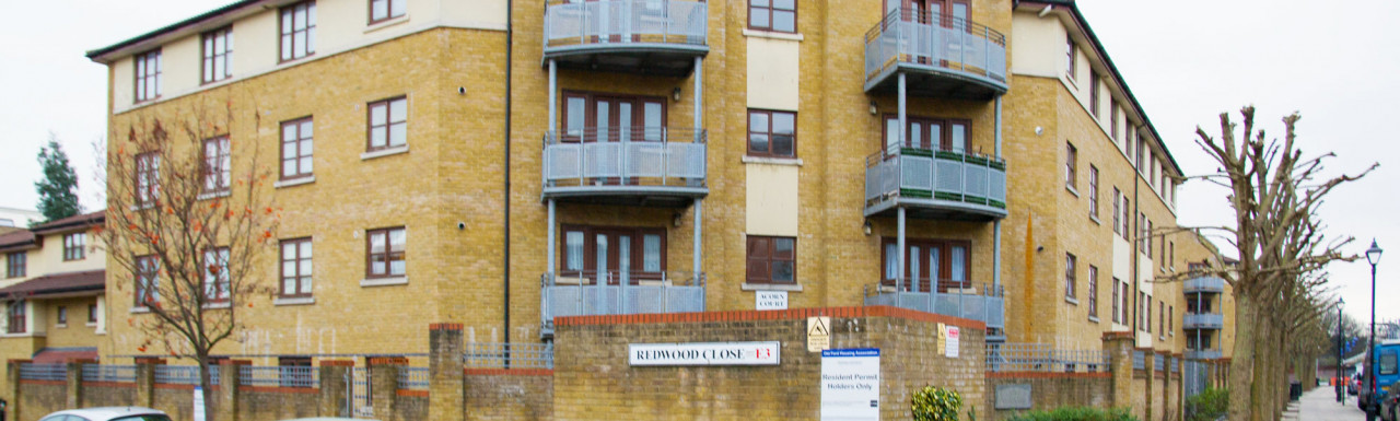 Acorn Court on the corner of Redwood Close and Morville Street in Bow, London E3.