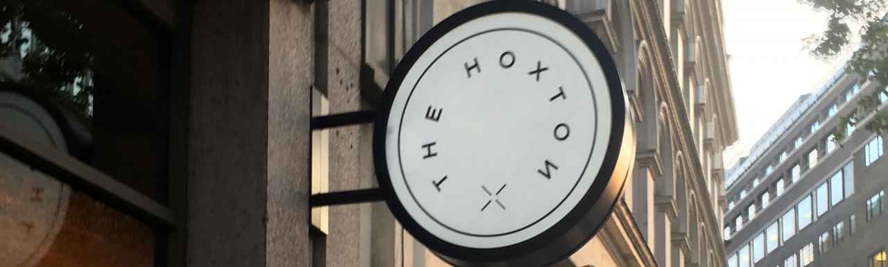 The Hoxton hotel sign on High Holborn.