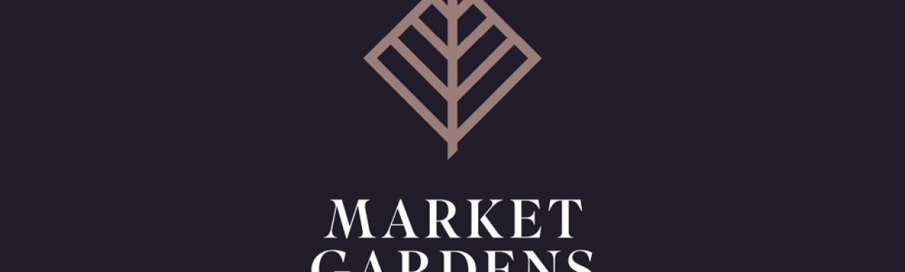 Market Gardens logo in the development brochure at peabodysales.co.uk