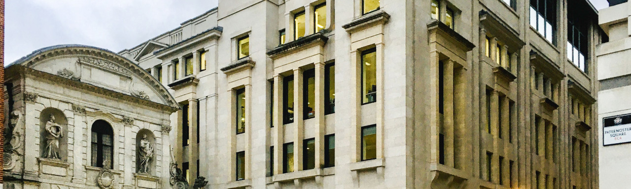 View to Juxon House from Paternoster Square in the City of London EC4.