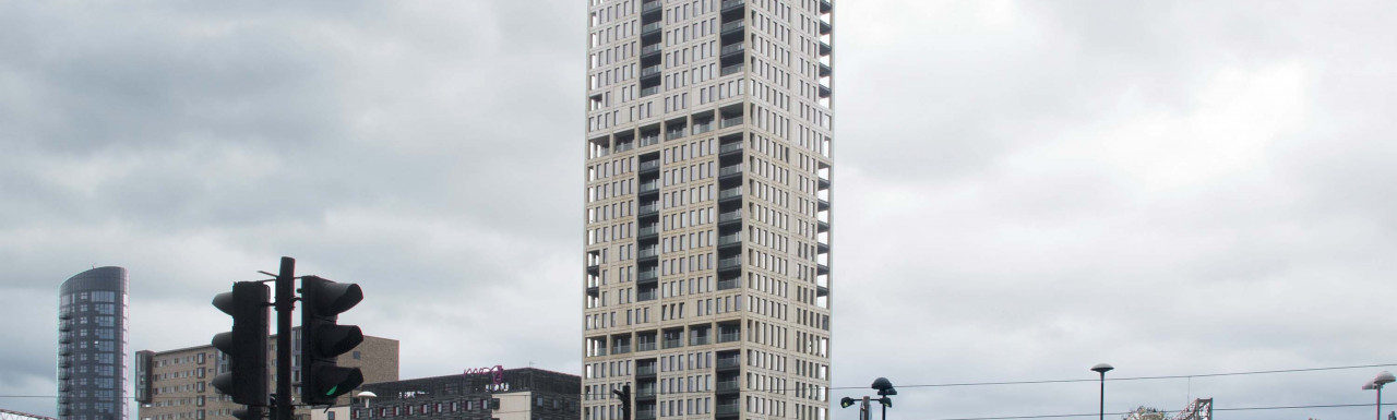 Photo of Stratford Central tower taken from Stratford bus station.