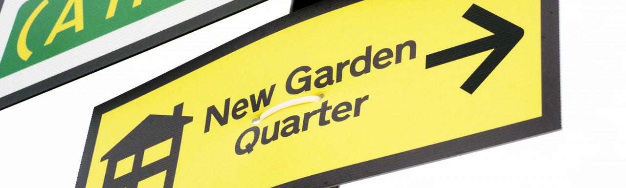 New Garden Quarter sign in Stratford, London E15.