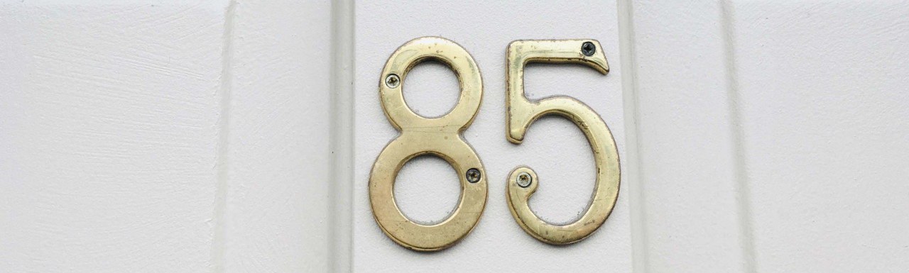 Door number at 85 Walton Street, London SW3.