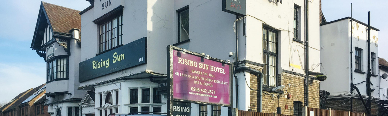 The Rising Sun Hotel building on Greenford Road in Sudbury Hill HA1.