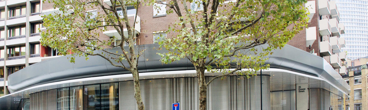 Ground level of 25 Gresse Street building in Fitzrovia, London W1.