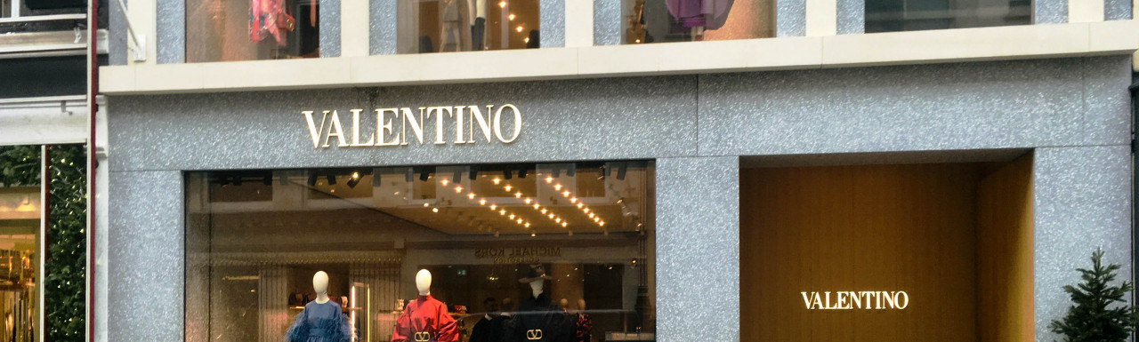 Valentino shop windows on Old bond Street.