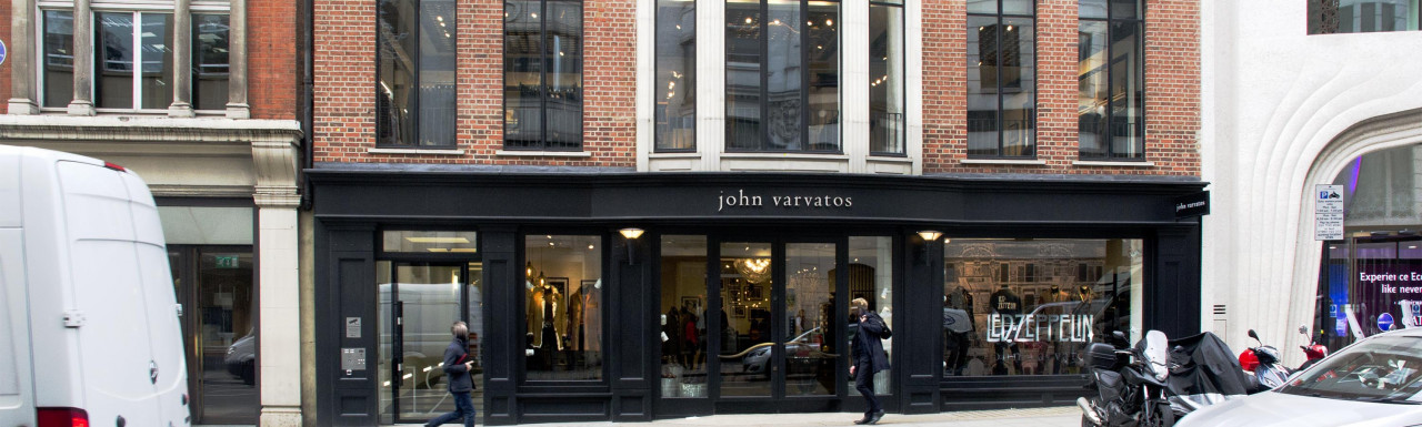John Varvatos store windows on Conduit Street.