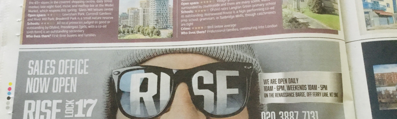Rise at Lock 17 - Sales office now open advertisement in Metro newspaper 25.02.2020.