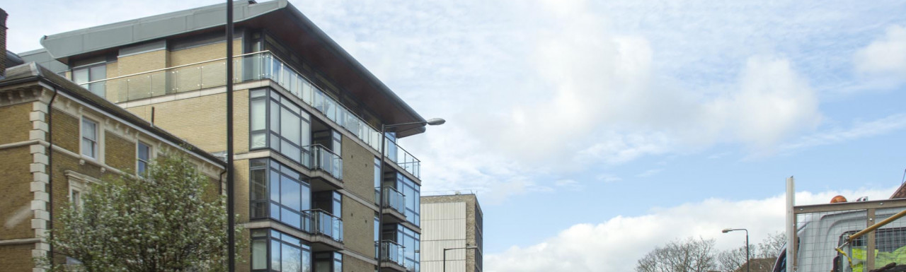 Pulse Apartments building on the corner of Finchley Road and Lymington Road in London NW3.