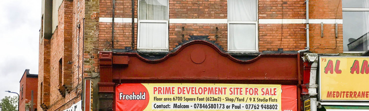 Prime development site for sale at 71 High Road in October 2019.