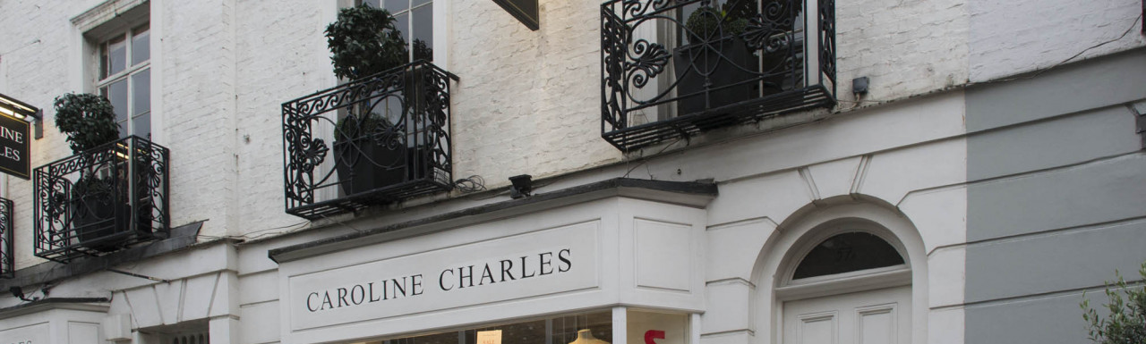 Caroline Charles store at 56-57 Beauchamp Place in London SW3.