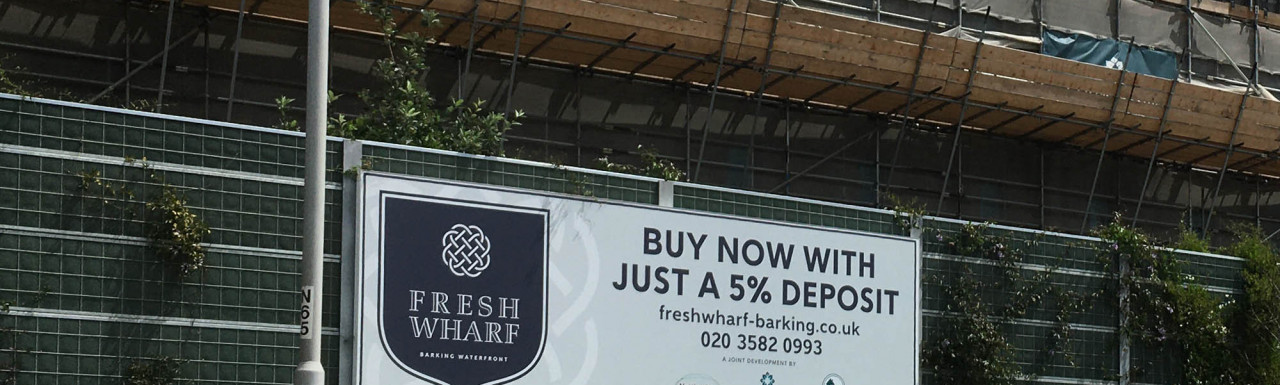 Advertising at Fresh Wharf development in summer 2020 - Buy now with just 5% deposit.