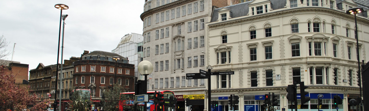Portsoken House on the corner of Aldgate High Street and Minories.