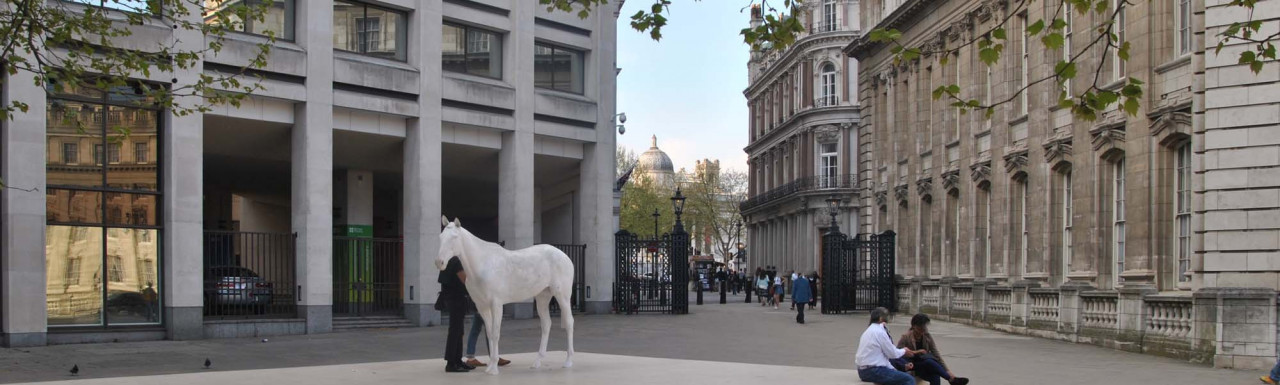 The White Horse by Mark Wallinger in front of 10 Spring Gardens.
