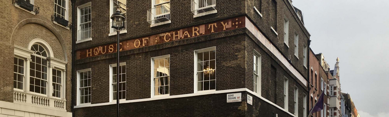 The House of Charity - Soho Square side wall of The House of St Barnabas in Soho