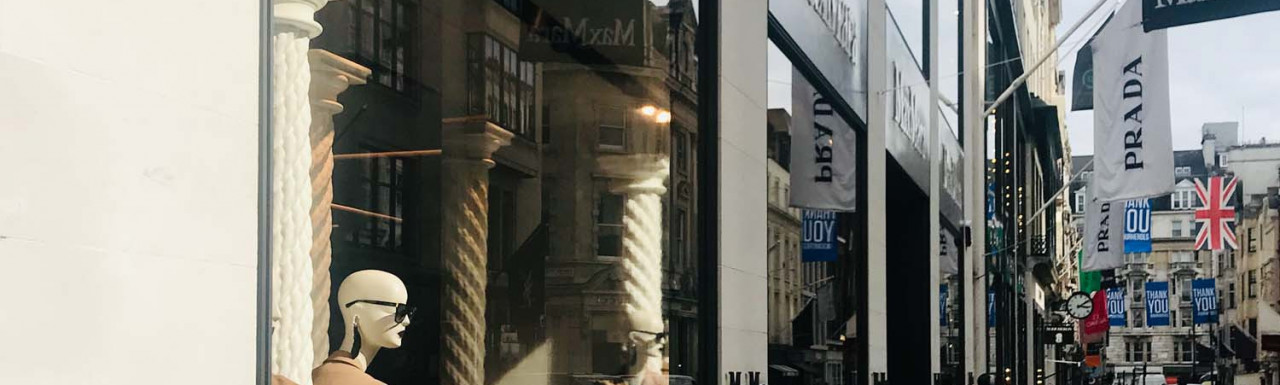 Max Mara store windows at 19-21 Old Bond Street.