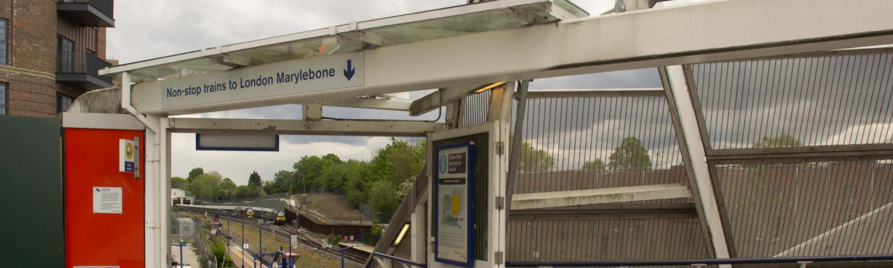 Non-stop trains to London Marylebone; at Wembley Stadium Rail Station 
