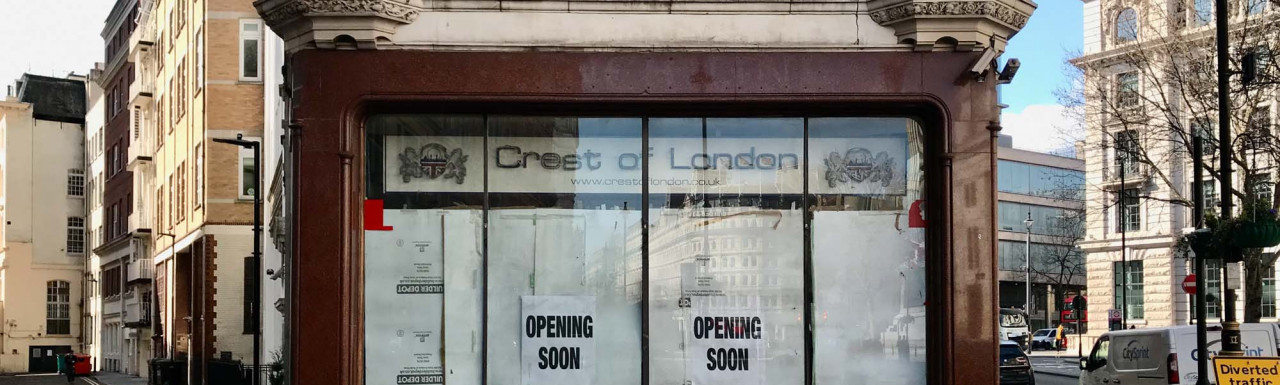 Opening soon at 20 Cockspur Street building in London SW1.