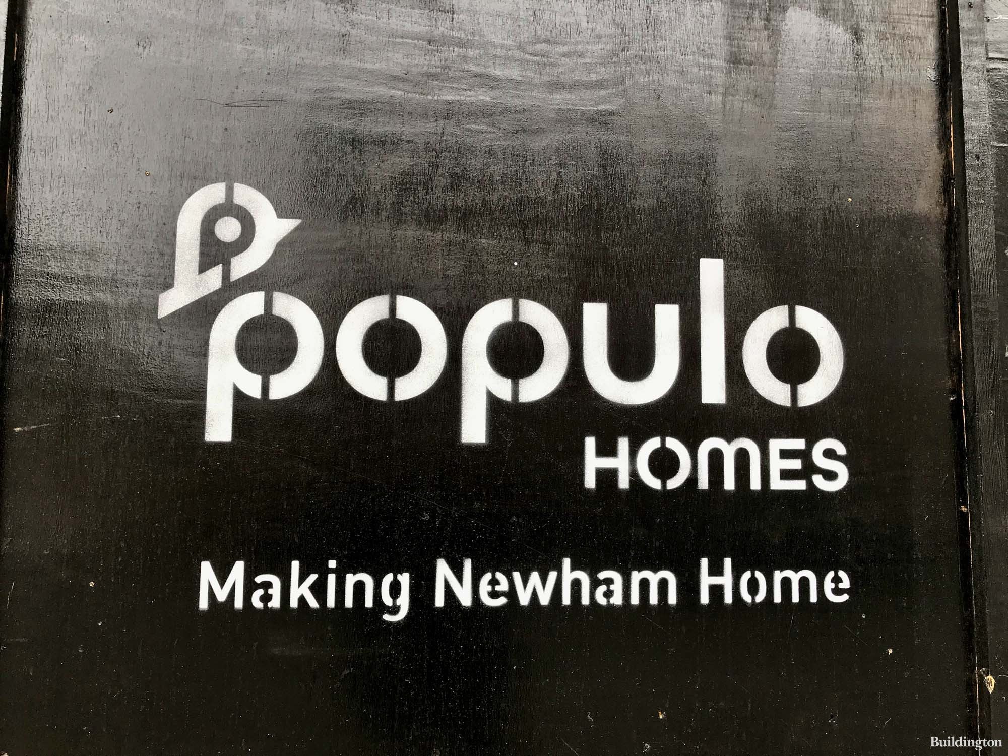 Populo Homes - Making Newham Home. Chargeable Lane site hoarding.