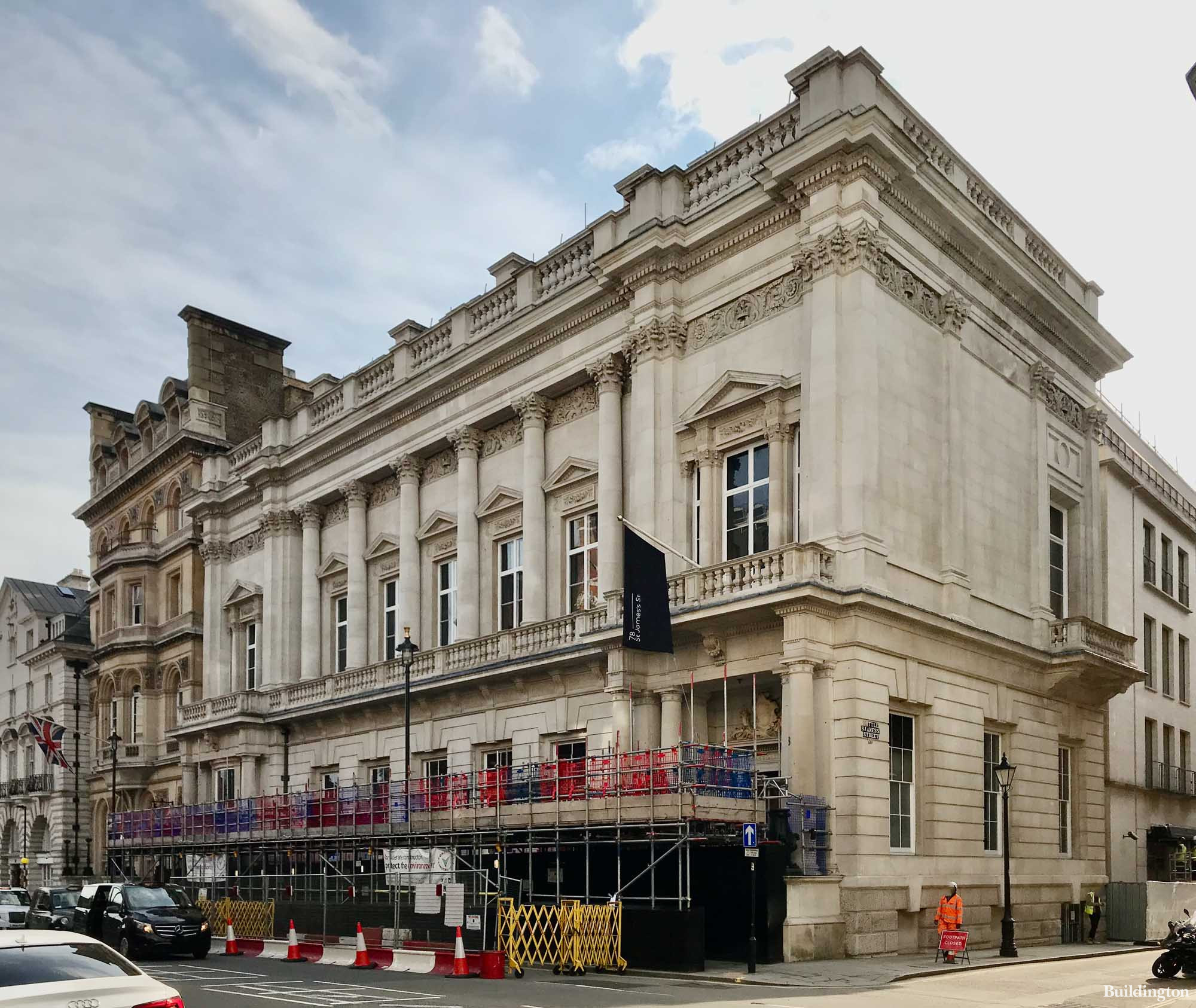 78 St James's Street - 110,000 sq ft of office space will be available after the refurbishment. Agents JLL and BNP Paribas. 