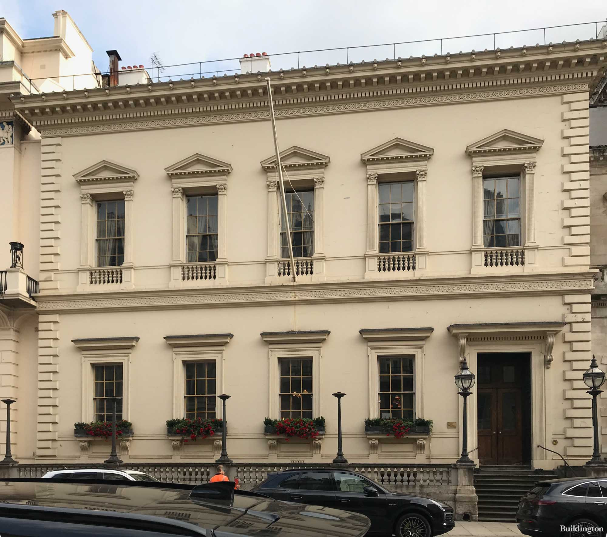 The Travellers Club building at 106 Pall Mall in London SW1.