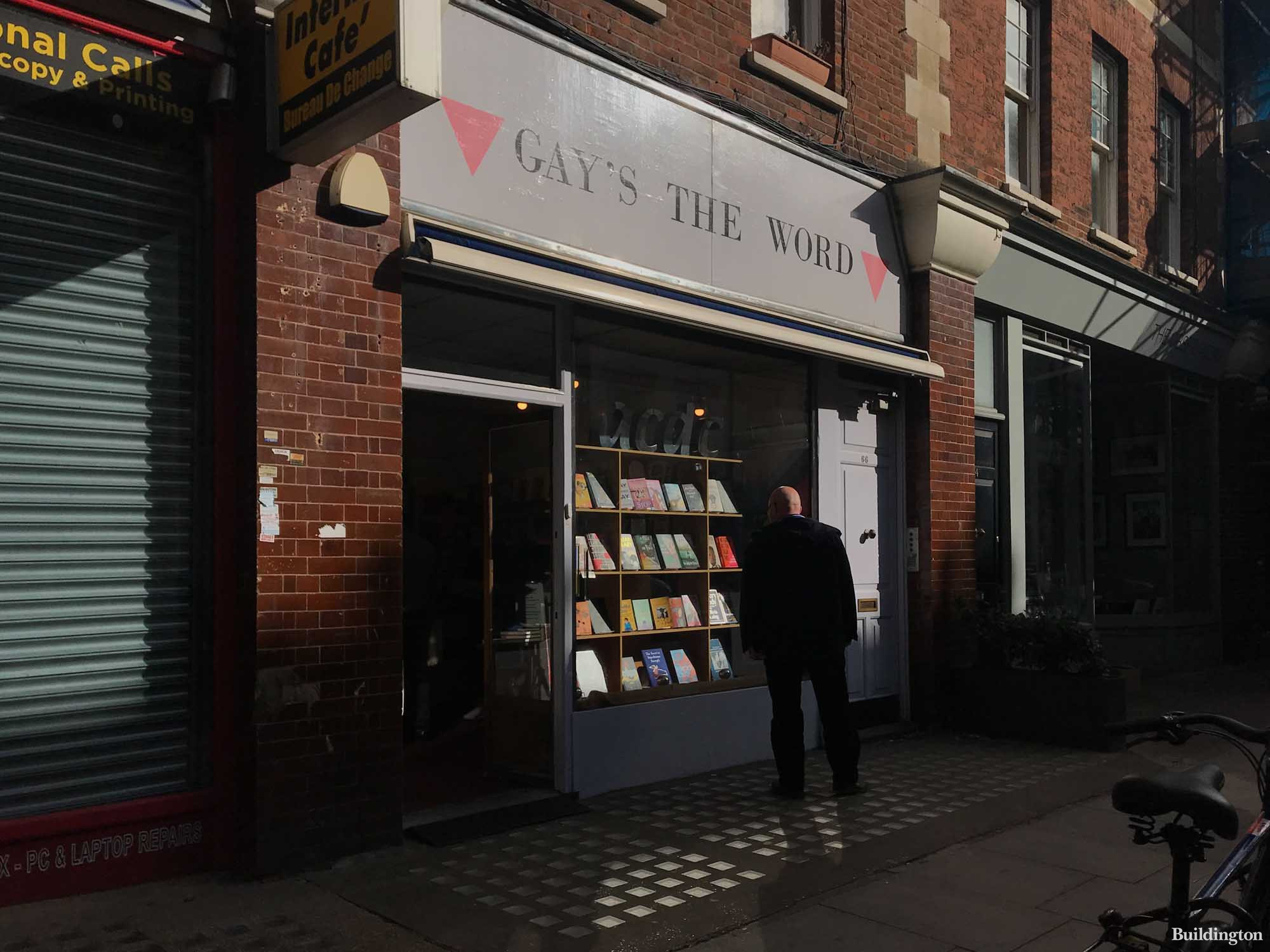 Gay's The Word bookshop at 66 Marchmont Street in Bloomsbury, London WC1.