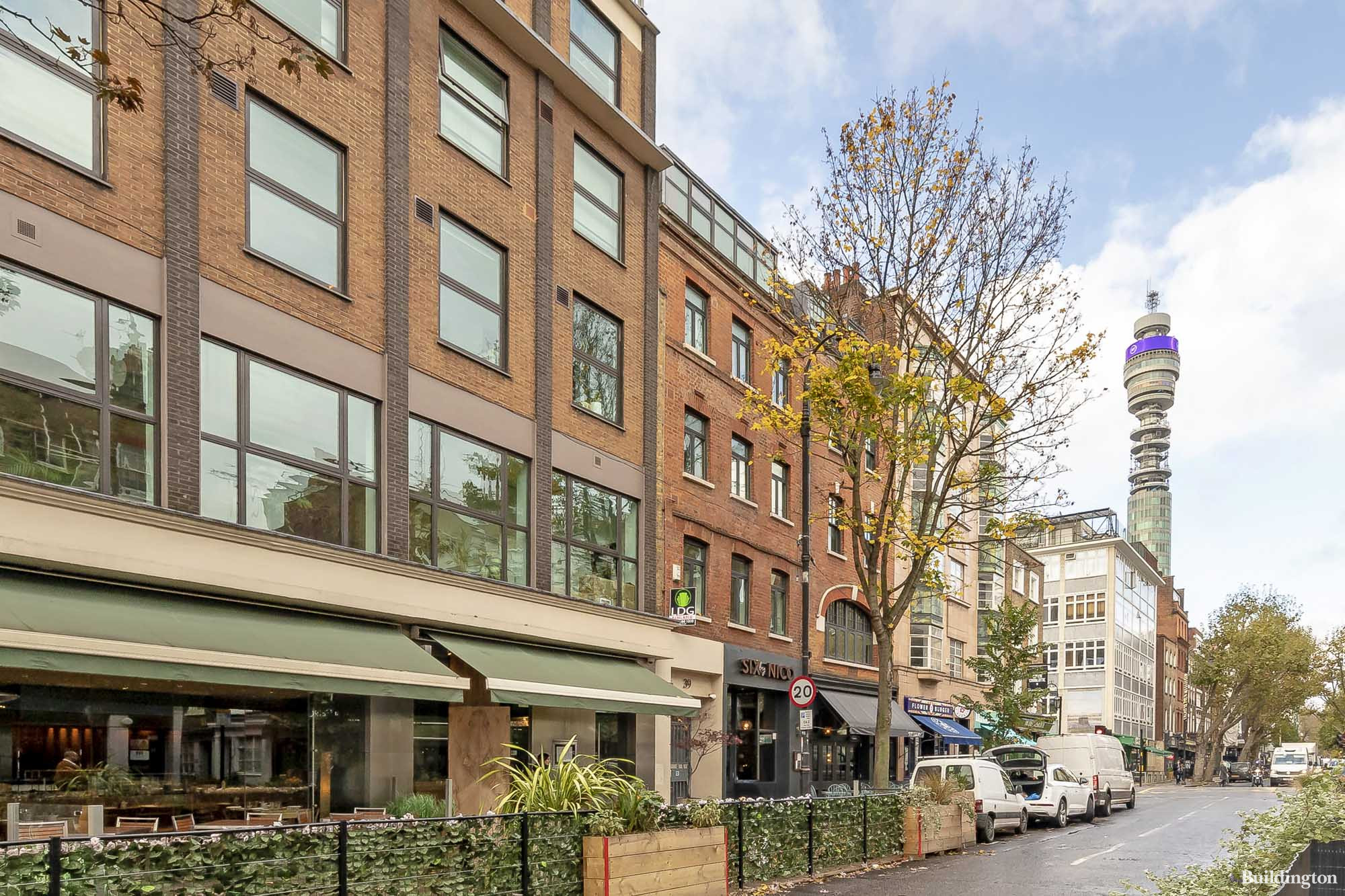 41 Charlotte Street building comprises apartments above Six by Nico - the uber-trendy restaurant by Nico Simone. 