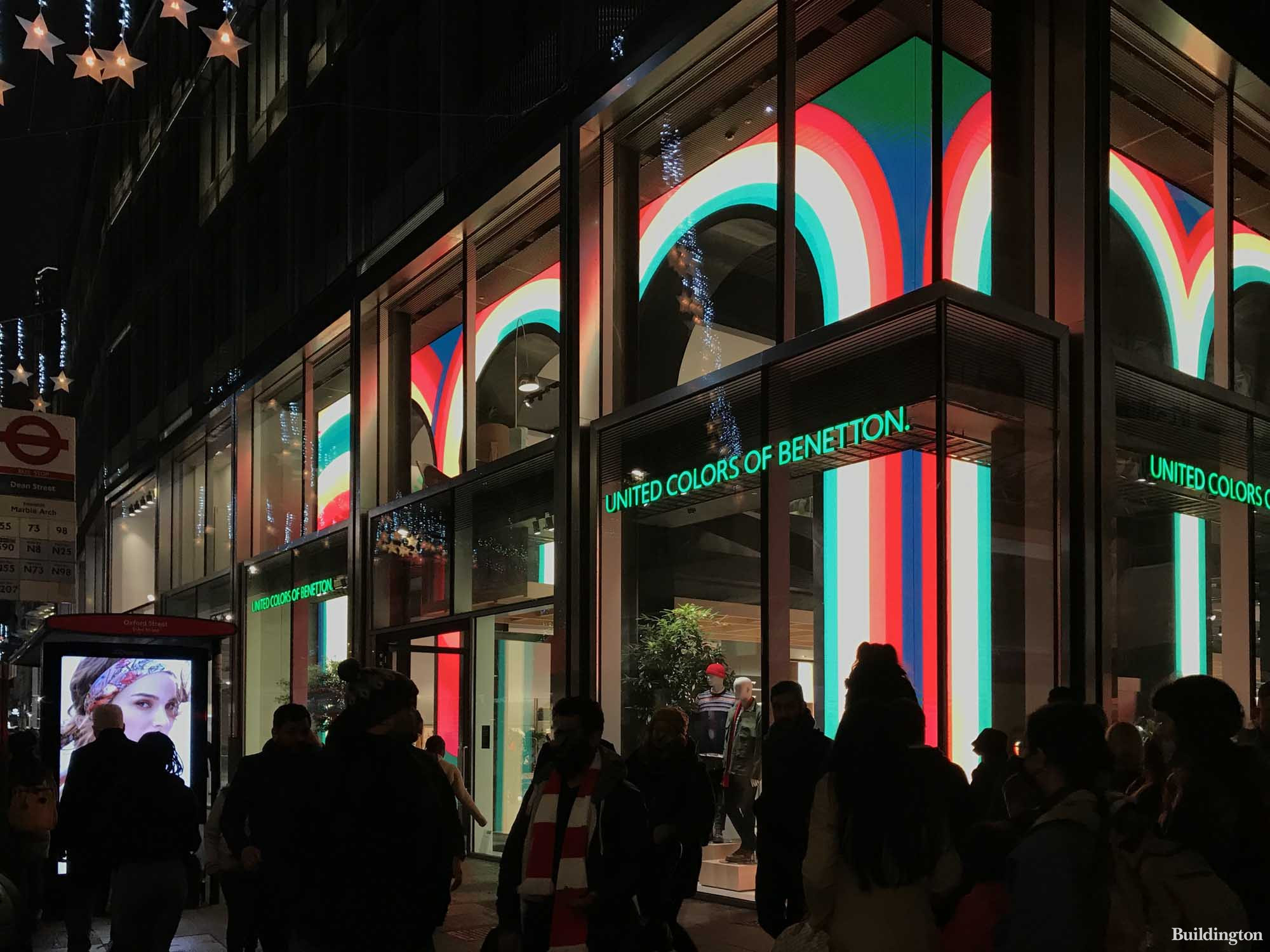 United Colors of Benetton flagship store at 73-88 Oxford Street.