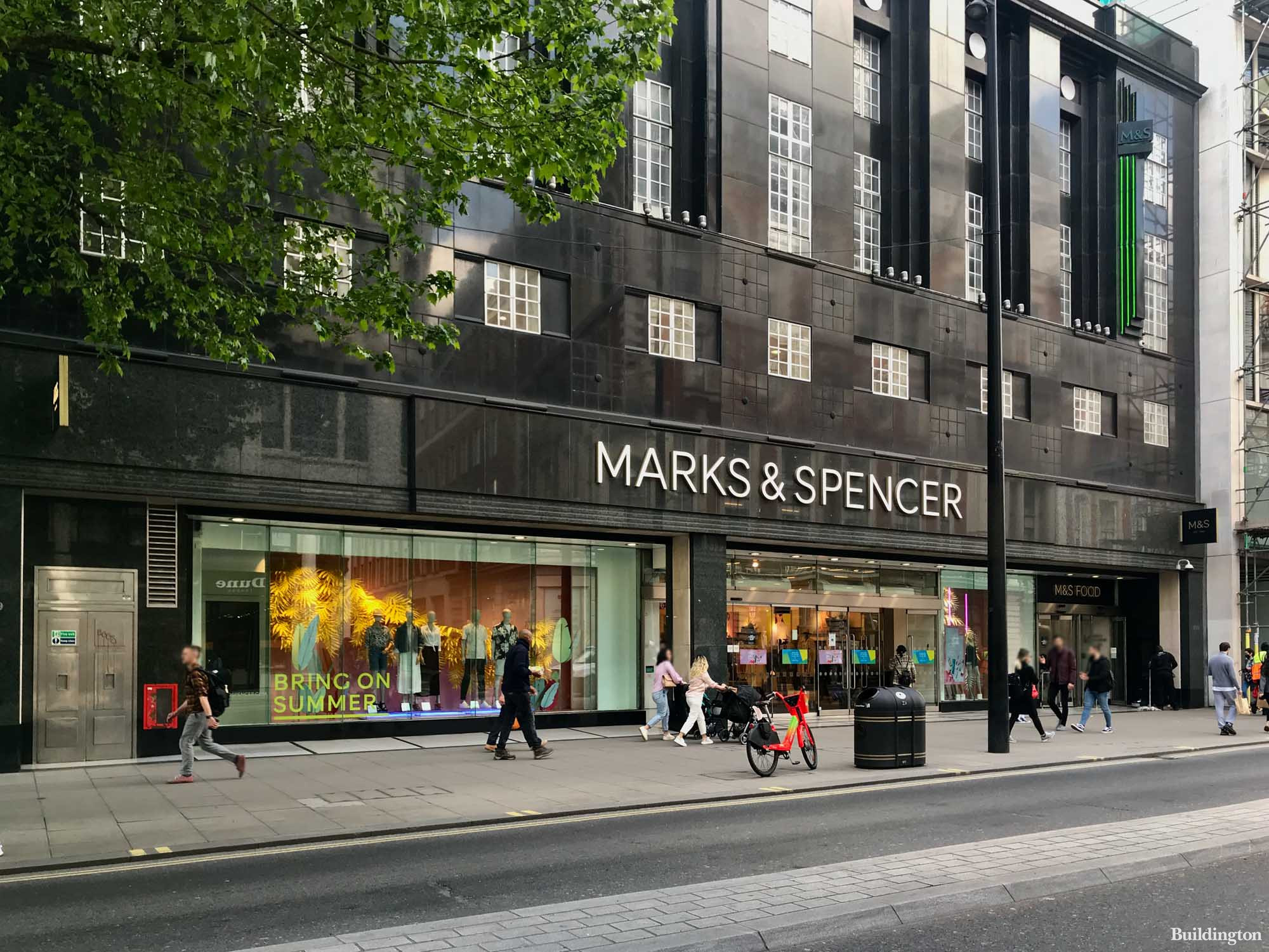 Marks & Spencet at The Pantheon building at 169-173 Oxford Street in London W1.