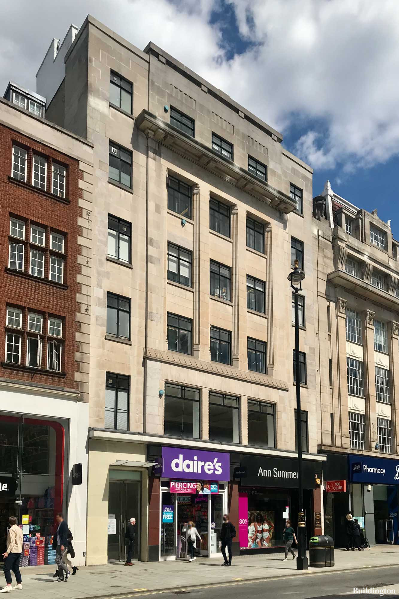 Claire's and Ann Summers at Price Jamieson House, 104-108 Oxford Street in London W1. 