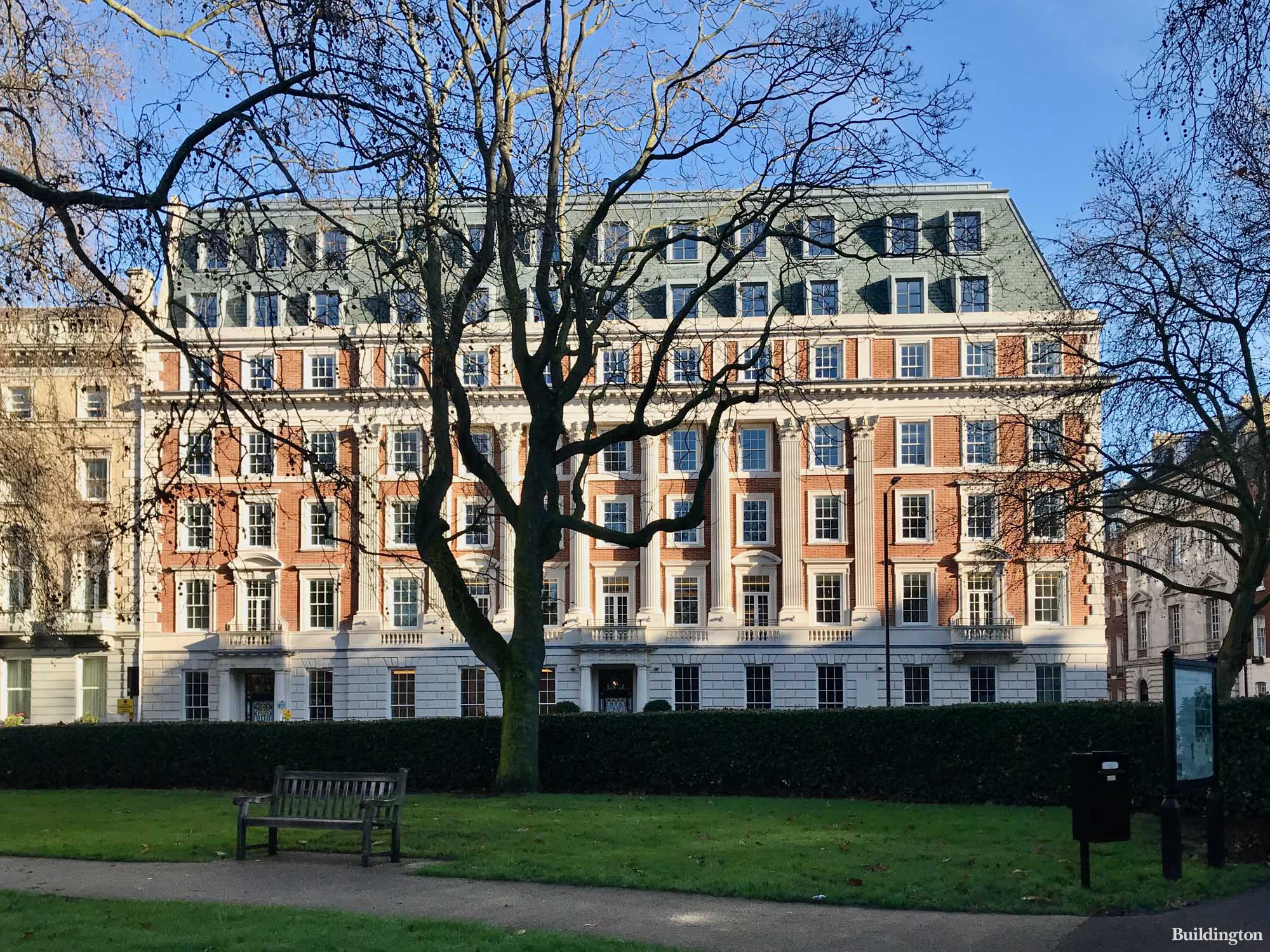 No. 1 Grosvenor Square development by Lodha from Grosvenor Square in Mayfair, London W1.