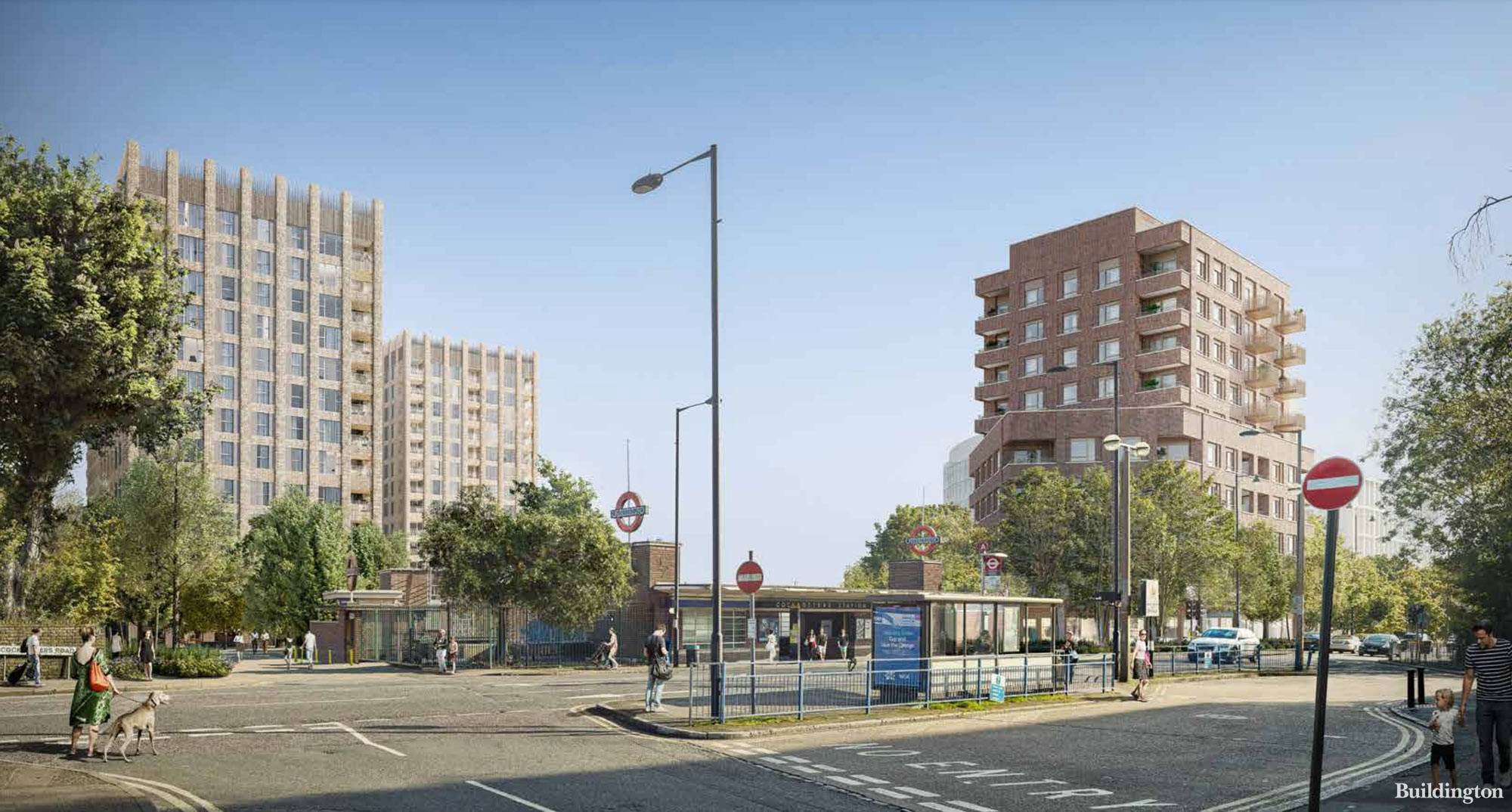 CGI of the Build to Rent development by Connected Living London on the land adjacent to Cockforsters Road tube station. 