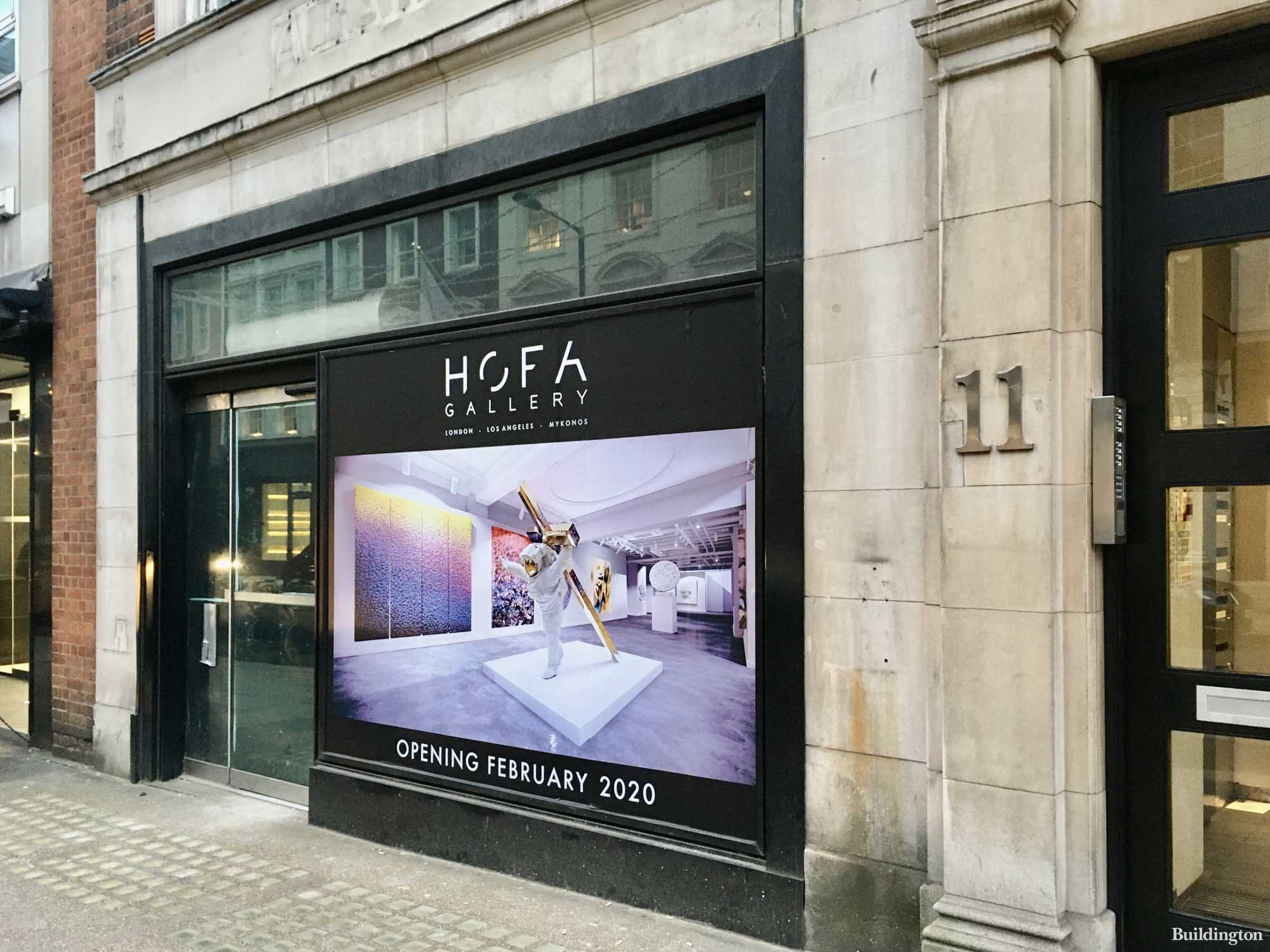 Hofa Gallery opening in February 2020 at 11 Bruton Street building in Mayfair, London W1.
