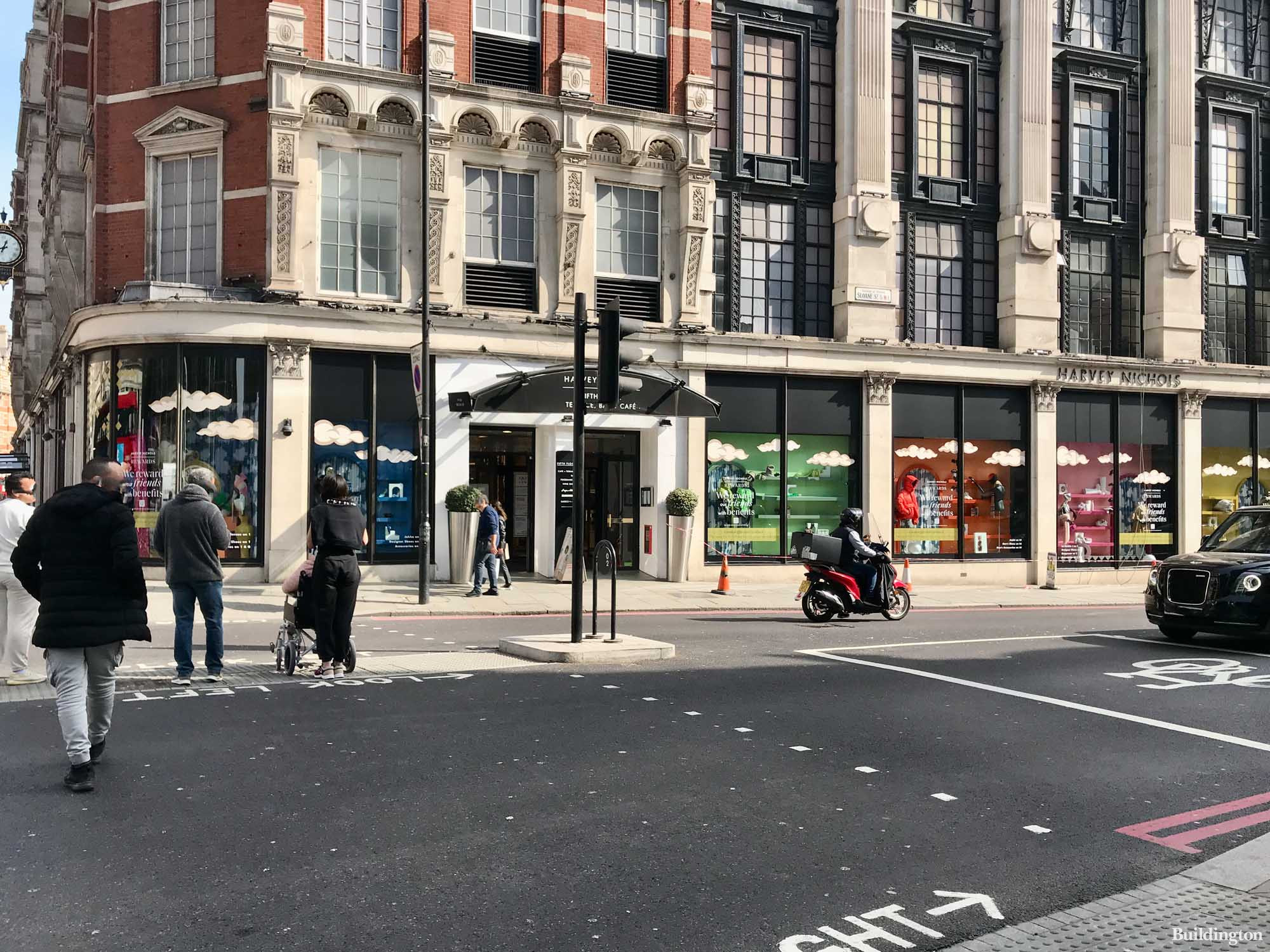 Harvey Nichols department store on Sloane Street in Knightsbridge, London SW1.