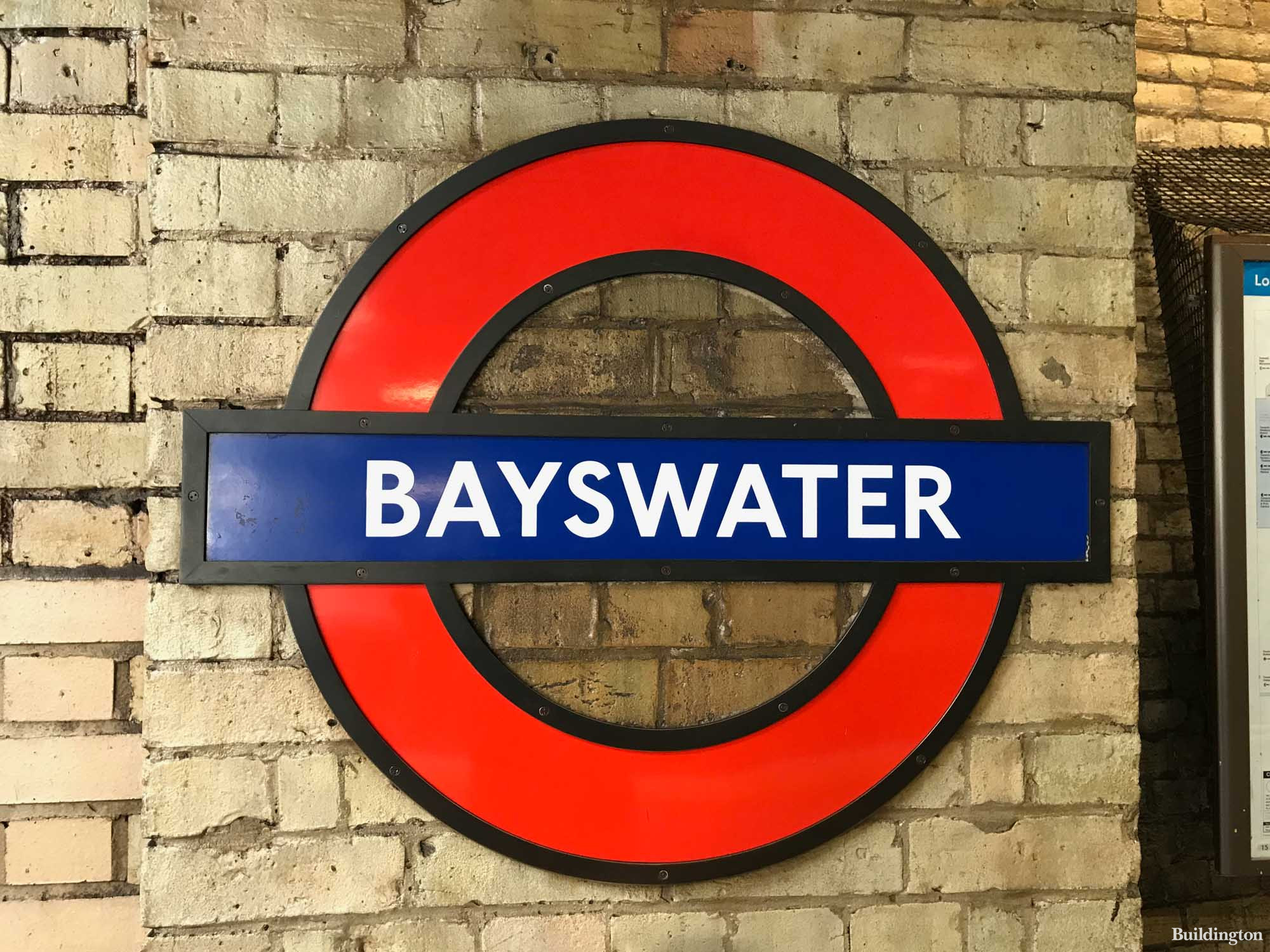 Bayswater tube station TfL logo.