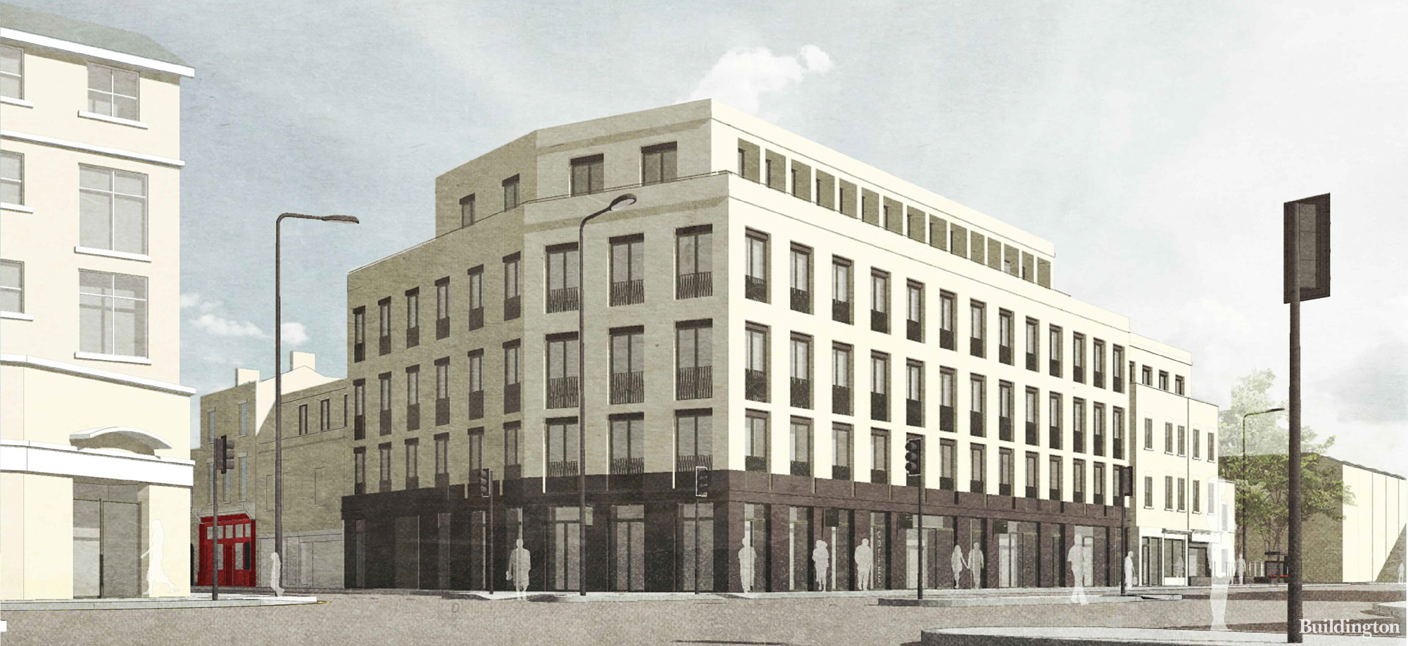 CGI of the 605-623 Commercial Road development in Limehouse, London E14, designed by Fraser Brown MacKenna Architects for The Elite Group. J3 secures structural warranty insurance in May 2022.