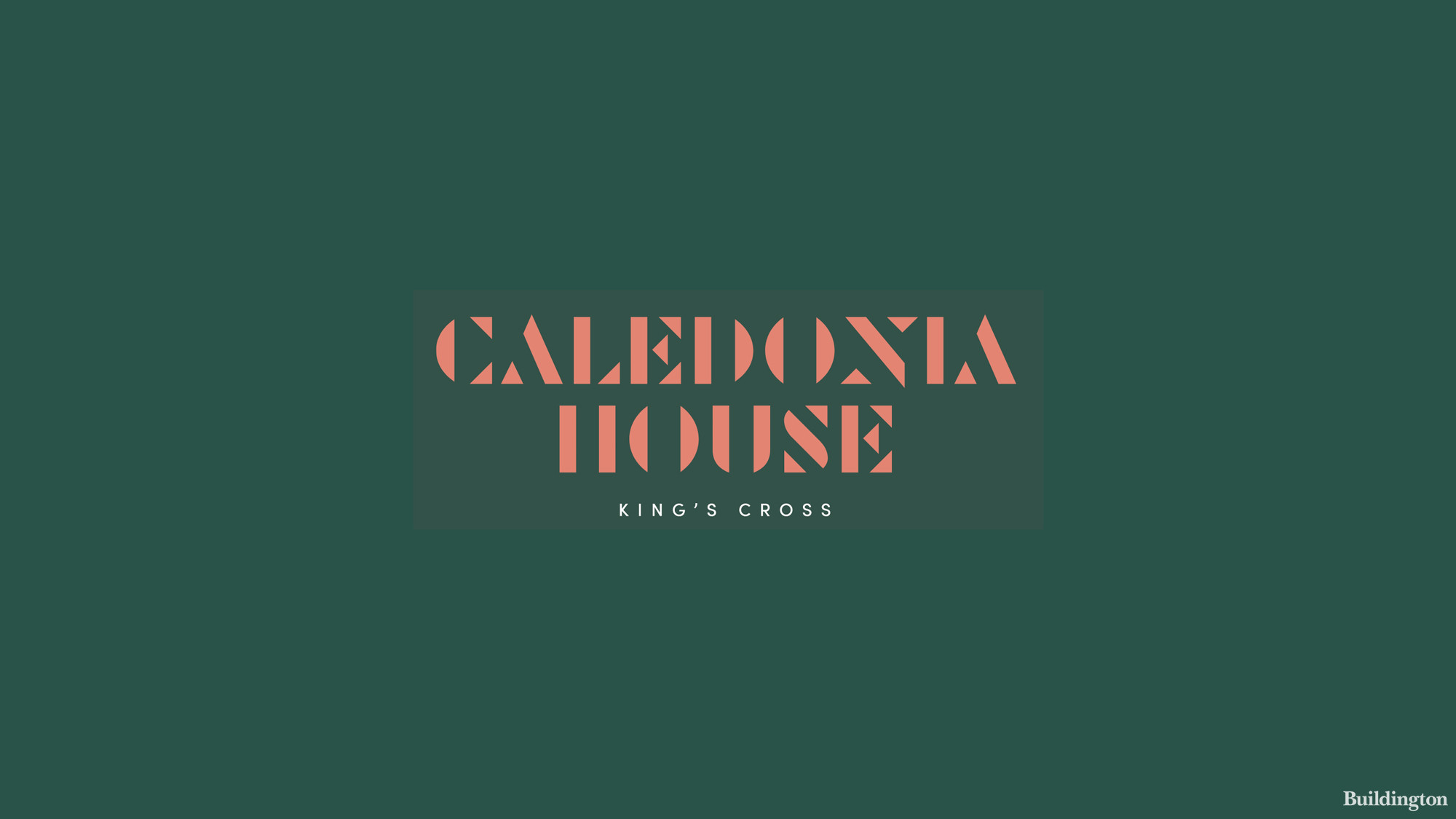 Logo of Caledonia House building in King's Cross, London N1.