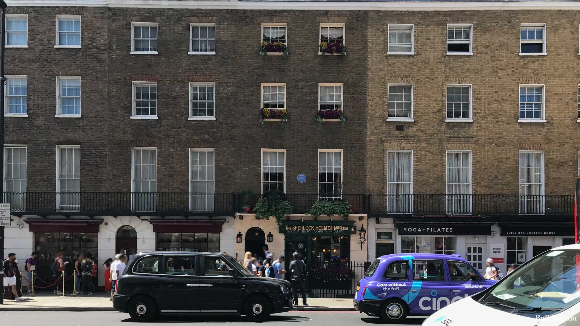 The Sherlock Holmes Museum building at 221b Baker Street in Marylebone, London NW1.