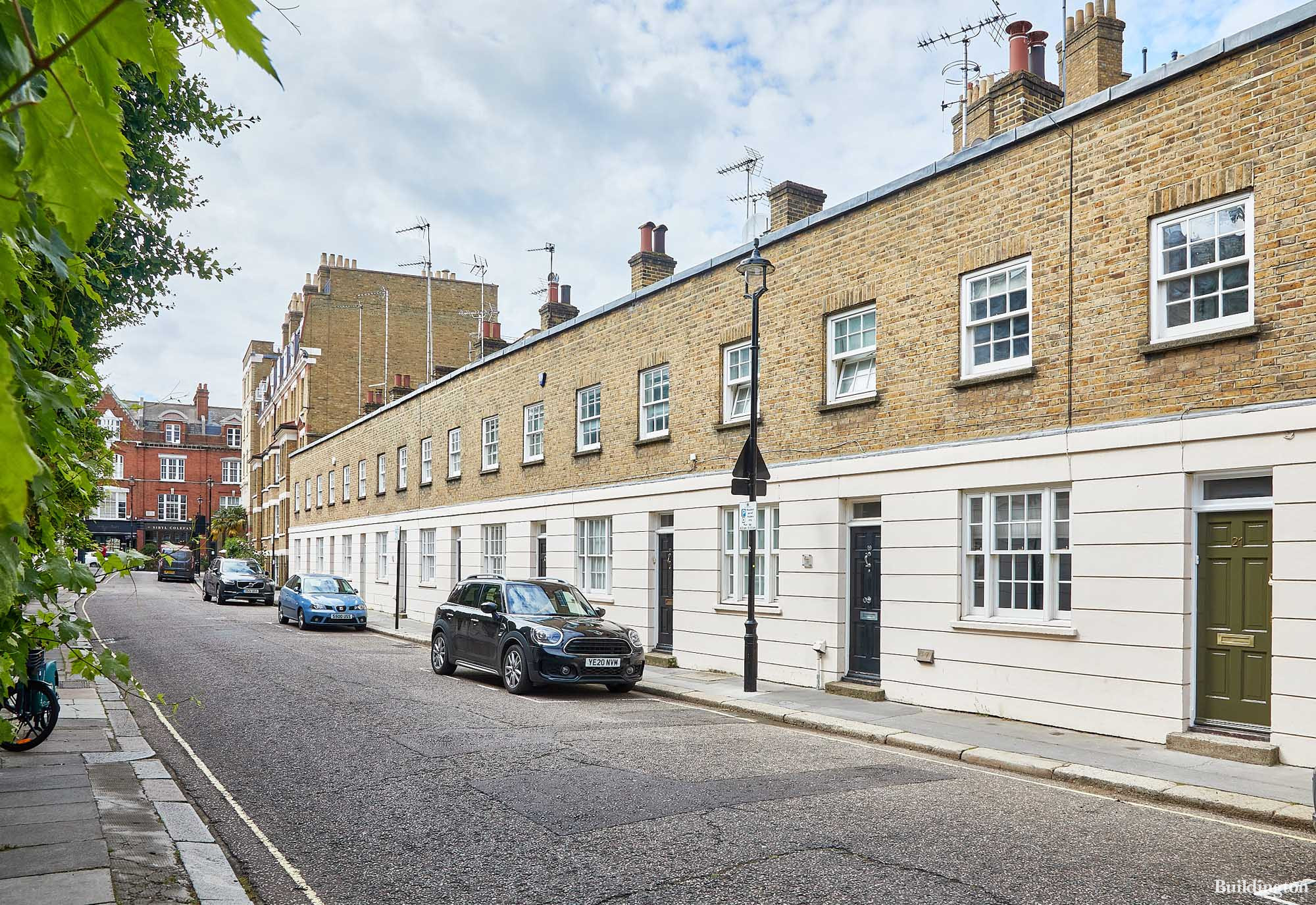 21 Passmore Street development in Belgravia, London SW1. The road leads to Pimlico Road from Graham Terrace.