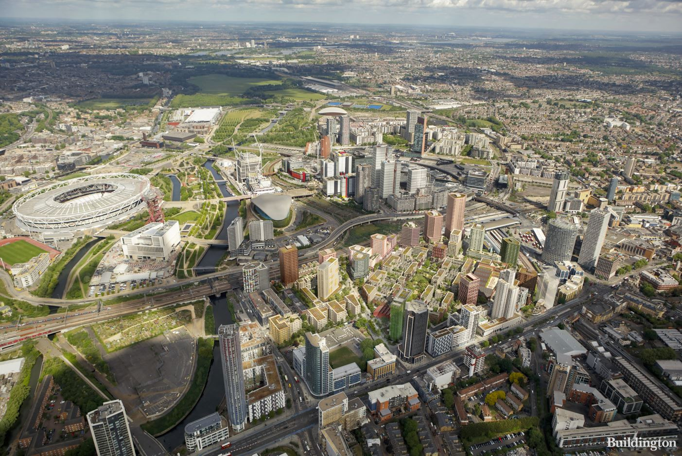 CGI Aerial view of the Carpenters Estate masterplan