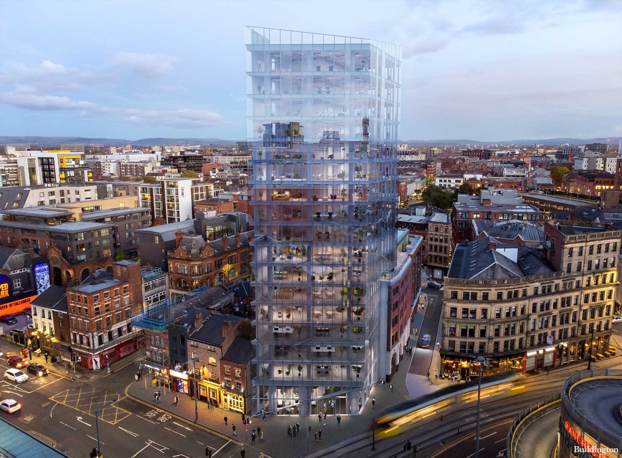 CGI of the new Glassworks office development in Manchester City Centre.