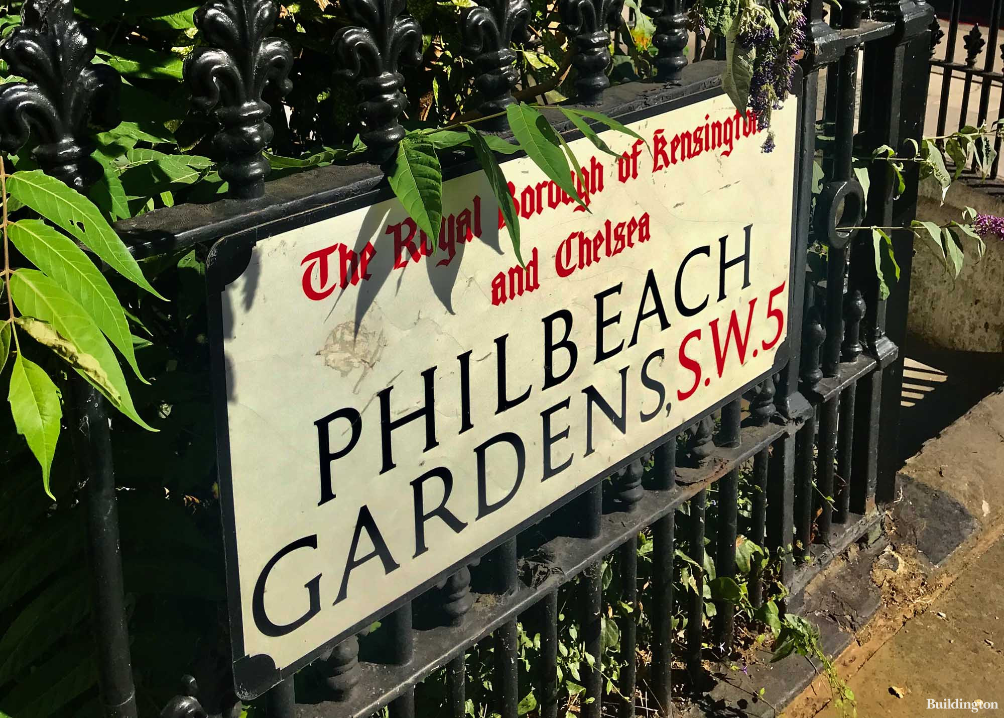 Philbeach Gardens street sign