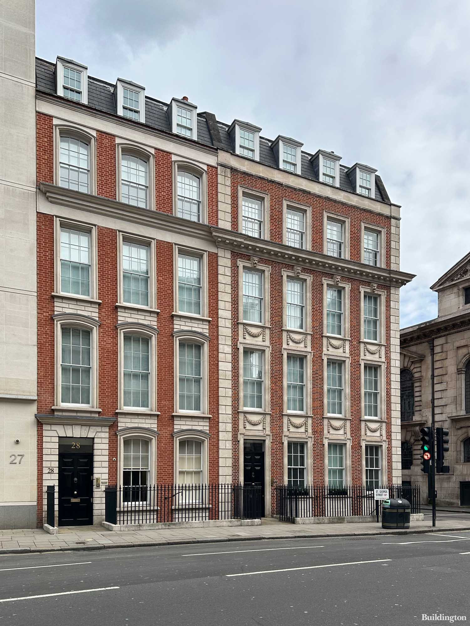 28-29 St George Street buildings in Mayfair, London W1.