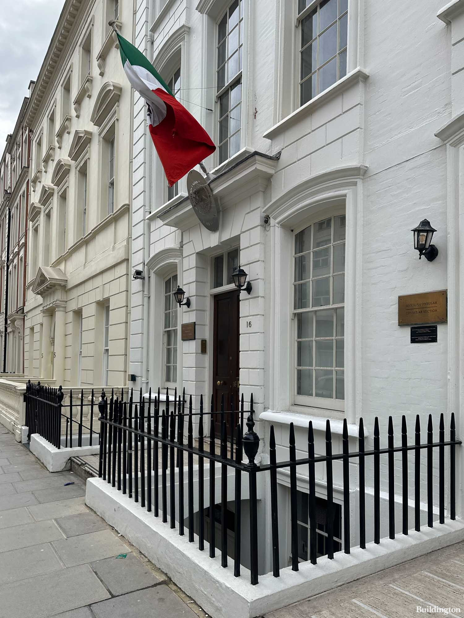 In front of 16 St George Street in Mayfair, London W1.