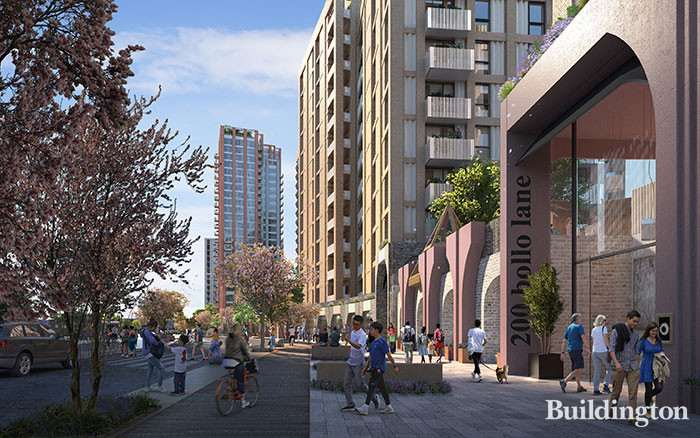 CGI of Bollo Lane development designed by HOK Architects